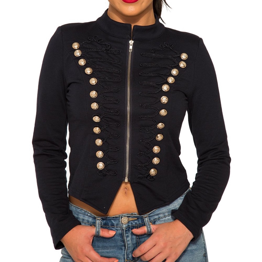 HEARTS & ROSES LONDON Navy Brigantine Jacket